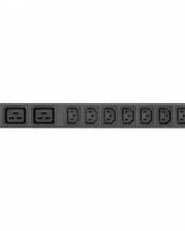 Alternative view of Lanberg Rack PDU 1U PDU-02I1908I-0200-C20-BK 16A 2X C19 8X IEC C13 черен C20