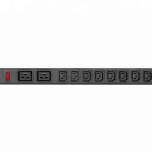 Alternative view of Lanberg Rack PDU 1U PDU-02I1908I-0200-C20-BK 16A 2X C19 8X IEC C13 черен C20