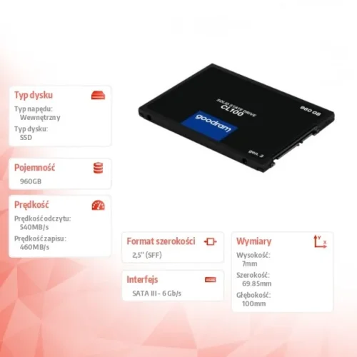 Alternative view of GOODRAM SSD CL100 G3 960GB SATA3 2,5