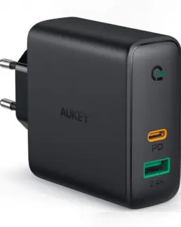 AUKEY мрежово зарядно 2xUSB Power Delivery (1xUSB A+1xUSB C) 5.4A 30W Dynamic Detect PA-D1