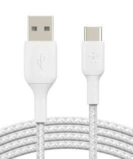 Belkin оплетка USB-C USB-A 3m бял