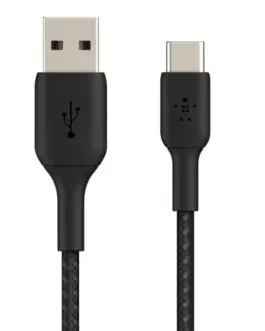 Belkin кабел оплетка USB-C USB-A 2m черен