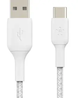 Belkin кабел оплетка USB-C USB-A 15cm бял