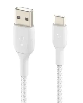 Alternative view of Belkin кабел оплетка USB-C USB-A 15cm бял