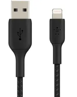 Belkin кабел оплетка USB-Light ning 15cm черен
