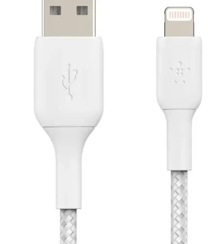 Belkin кабел оплетка USB-Light ning 15cm бял
