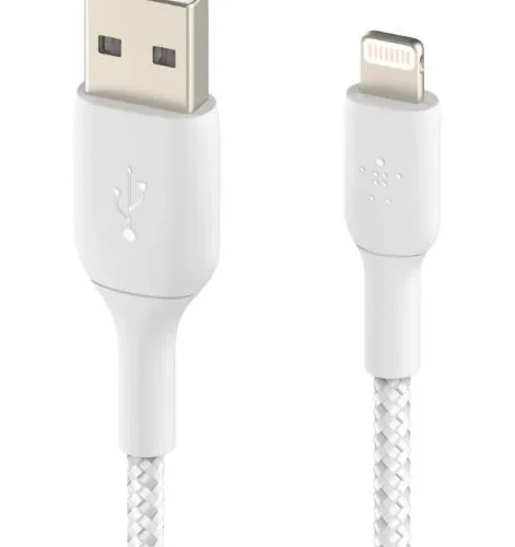 Alternative view of Belkin кабел оплетка USB-Lightning 1m бял