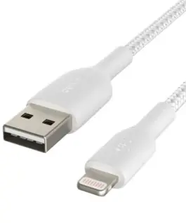 Belkin кабел оплетка USB-Lightning 2m бял