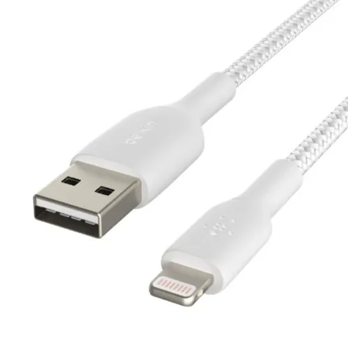 Belkin кабел оплетка USB-Lightning 2m бял