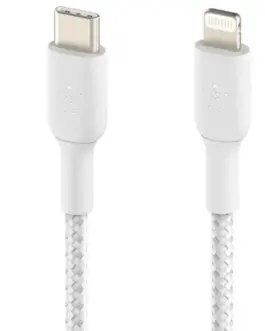 Alternative view of Belkin кабел оплетка USB-C Lightning 2m бял