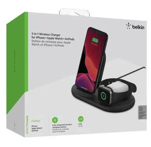 Belkin Wireless Charging 3in1 Pad черен