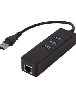 LogiLink USB3.0 3-port hub with gigabit адаптер