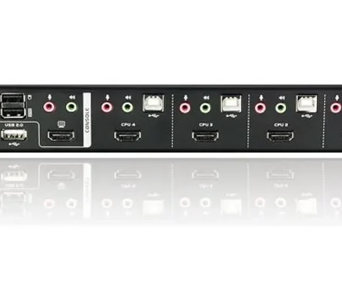Alternative view of ATEN 4-Port USB HDMI/Audio KVMP Switch CS1794-AT-G