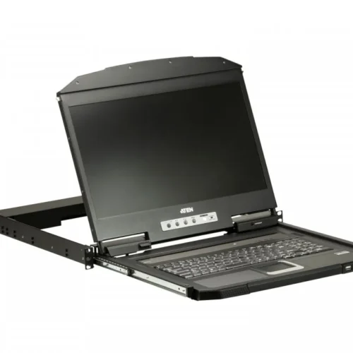Alternative view of ATEN 1U Ultra Short Depth WideScreen LCD Console