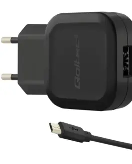 Qoltec зарядно 12W 5V 2.4A USB + Micro USB кабел