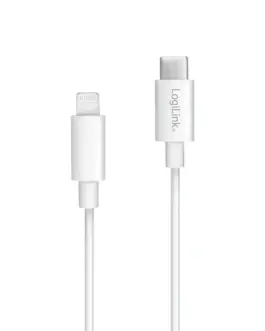 Alternative view of LogiLink Lightning male to USB-C кабел за връзка, бял