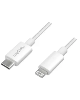 LogiLink Lightning male to USB-C кабел за връзка бял