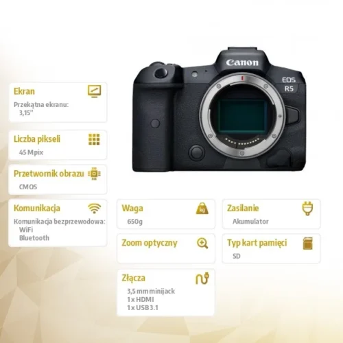 Canon Aparat bezlusterkowy EOS R5 Body 4147C004