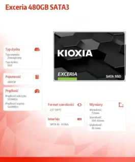 Alternative view of Kioxia SSD Exceria 480GB SATA3 550/540Mb/s
