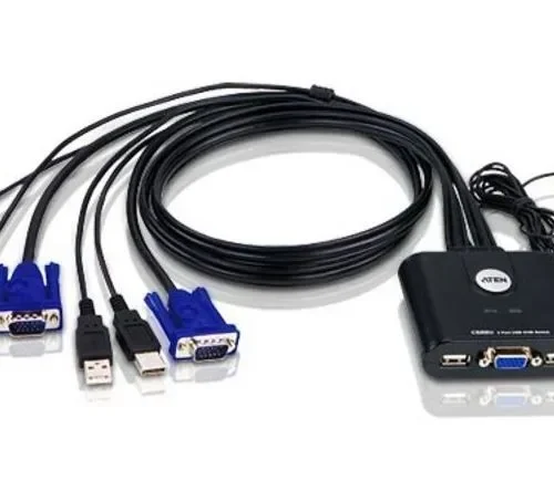 ATEN 2-Port USB VGA кабел Switch w Rem. Port Selec