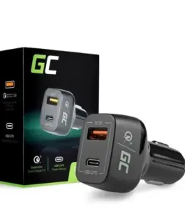 Green Cell зарядно за кола USB-C PD 42W, USB QC 3.0