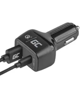 Alternative view of Green Cell зарядно за кола USB-C PD 42W, USB QC 3.0