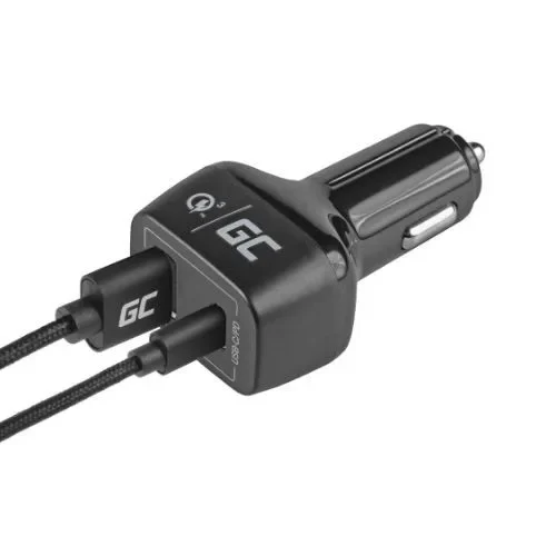 Alternative view of Green Cell зарядно за кола USB-C PD 42W, USB QC 3.0