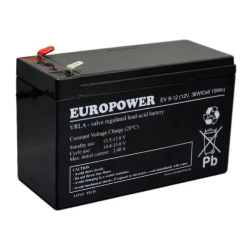 Alternative view of EuroPower AUKUMULATOR EUROPOWER EV 12V 9Ah