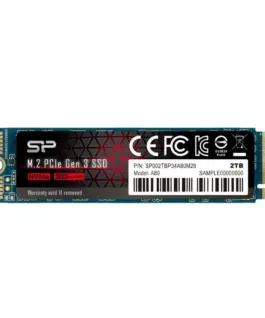 Silicon Power SSD A80 2TB PCIE M.2 NVMe 3400/3000 MB/s