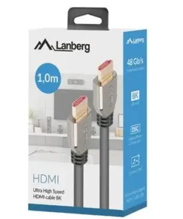 Lanberg кабел HDMI M/M V2.1 1 m 8K 60Hz черен