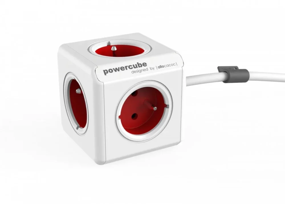 Allocacoc PowerCube Extended 1,5m 2300 червен