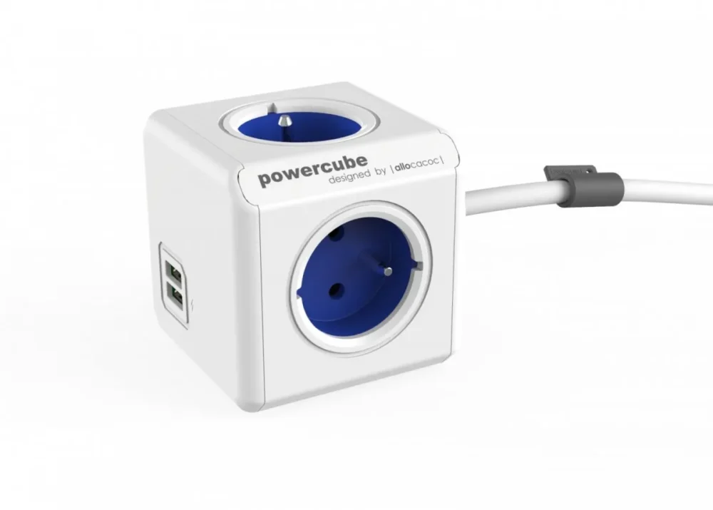 Allocacoc PowerCube USB Extended 1,5m 2402 син