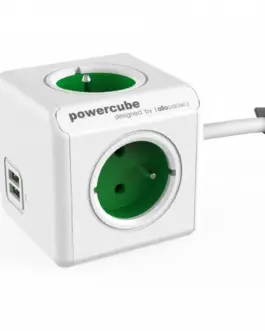 Allocacoc PowerCube USB Extended 1,5m 2402 зелен