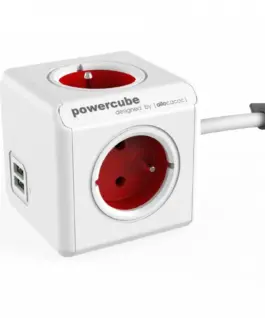 Allocacoc PowerCube USB Extended 1,5m 2402 червен