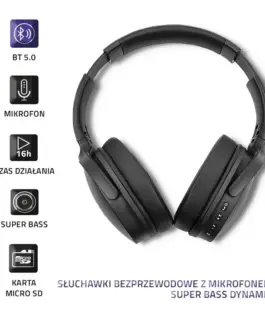 Alternative view of Qoltec слушалки wireless BT,microphone super bas