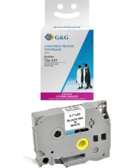 ЛЕНТА ЗА ЕТИКЕТНИ ПРИНТЕРИ BROTHER ТИП TZ - 18 mm x 800 m - BLACK ON WHITE TAPE - TZE241 (TZE-241) - PN RL-BR-TZ241-BK -