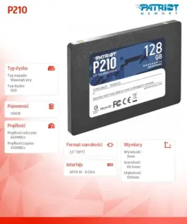 Alternative view of Patriot SSD 128GB P210 450/430 MB/s SATA III 2.5