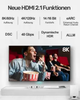 Alternative view of Unitek HDMI кабел M/M 2m, v2.1,8K,120Hz,UHD,C138W