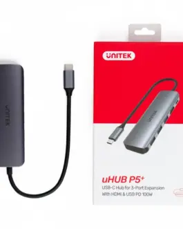 Alternative view of Unitek HUB USB-C, 3x USB 3.1 ,PD 100W, HDMI, H1107E