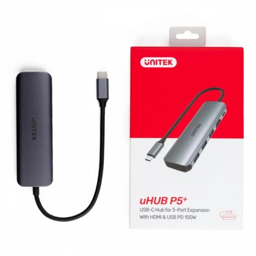 Alternative view of Unitek HUB USB-C, 3x USB 3.1 ,PD 100W, HDMI, H1107E