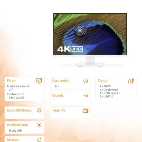 Alternative view of NEC Monitor Multisync EA271U 27 UHD бял