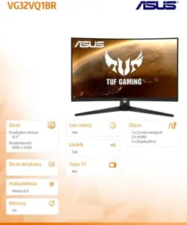 Asus Monitor 32 inch VG32VQ1BR WQHD TUF 165Hz 1500R HDMI DP