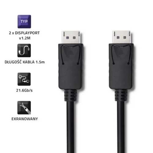 Alternative view of Qoltec DisplayPort v1.2 male, 4K, 1.5m