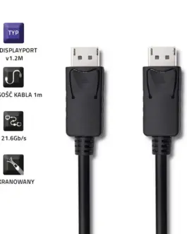 Alternative view of Qoltec DisplayPort v1.2 male, 4K, 2m