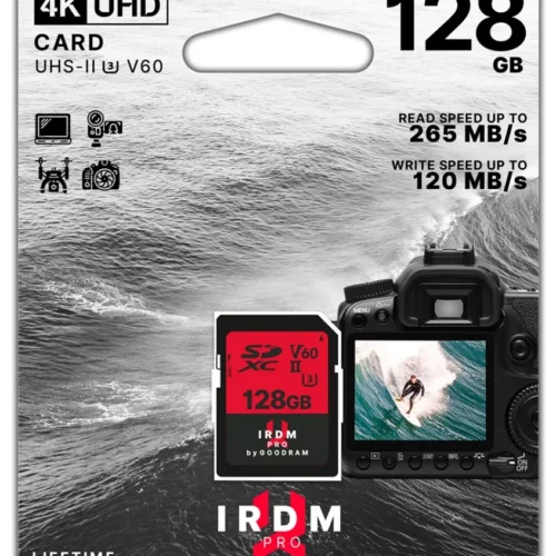 GOODRAM SDHC IRDM PRO 128GB V60 UHS-II U3 256/120MB/s