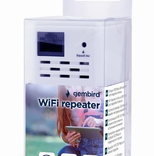 Alternative view of Gembird Wi-Fi repeater 300Mbps бял