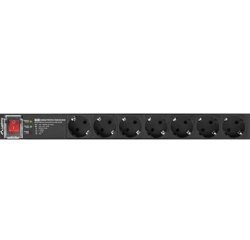 Alternative view of Lanberg Power strip PDU PRO 19 inch 1U 16A 7X SCHUKO SPD-3MP 2m черен