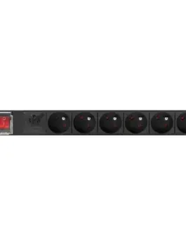 Alternative view of Lanberg Power strip PDU rack 19 inch 1U 16A 6X 230V PL 2m черен