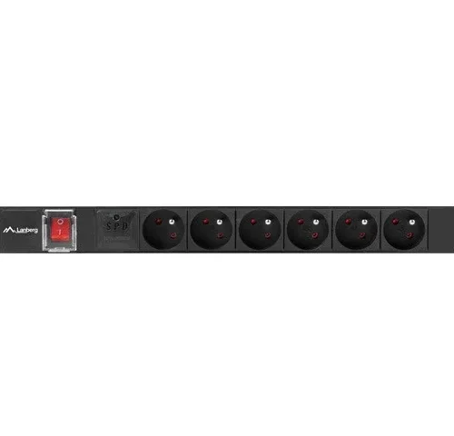 Alternative view of Lanberg Power strip PDU rack 19 inch 1U 16A 6X 230V PL 2m черен