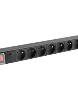 Lanberg Power strip PDU rack 19 inch 1U 16A 8X 230V PL 2 черен